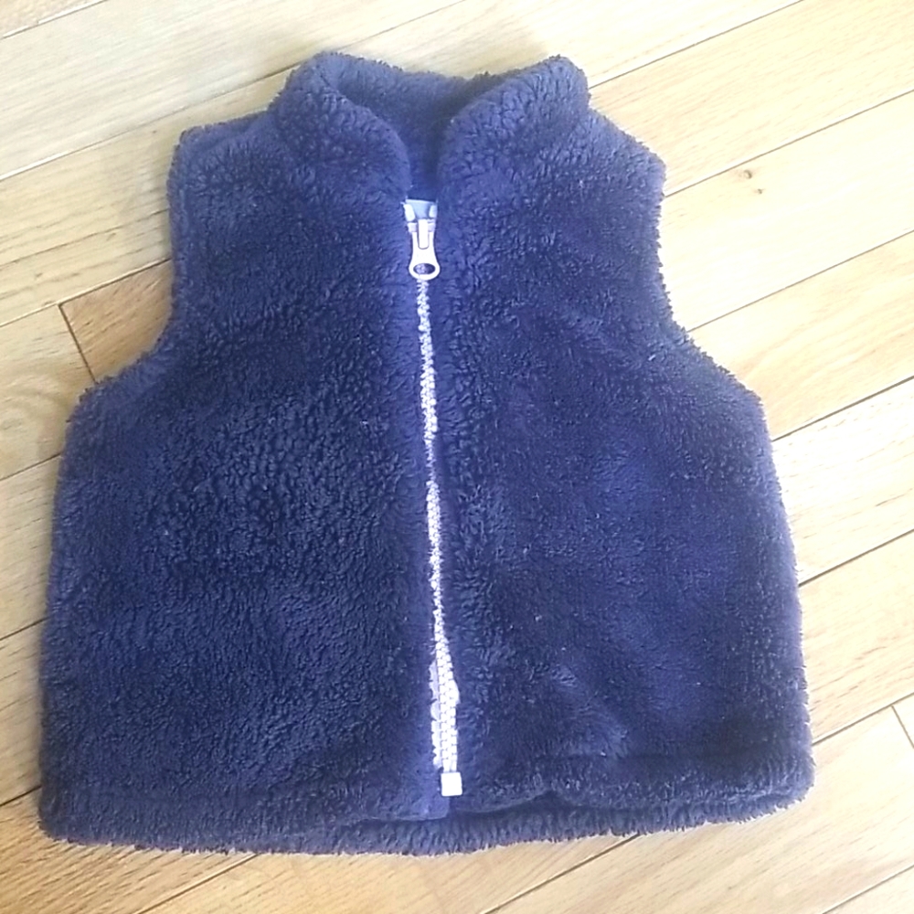 Fuzzy Gray/Pink Vest Old Navy